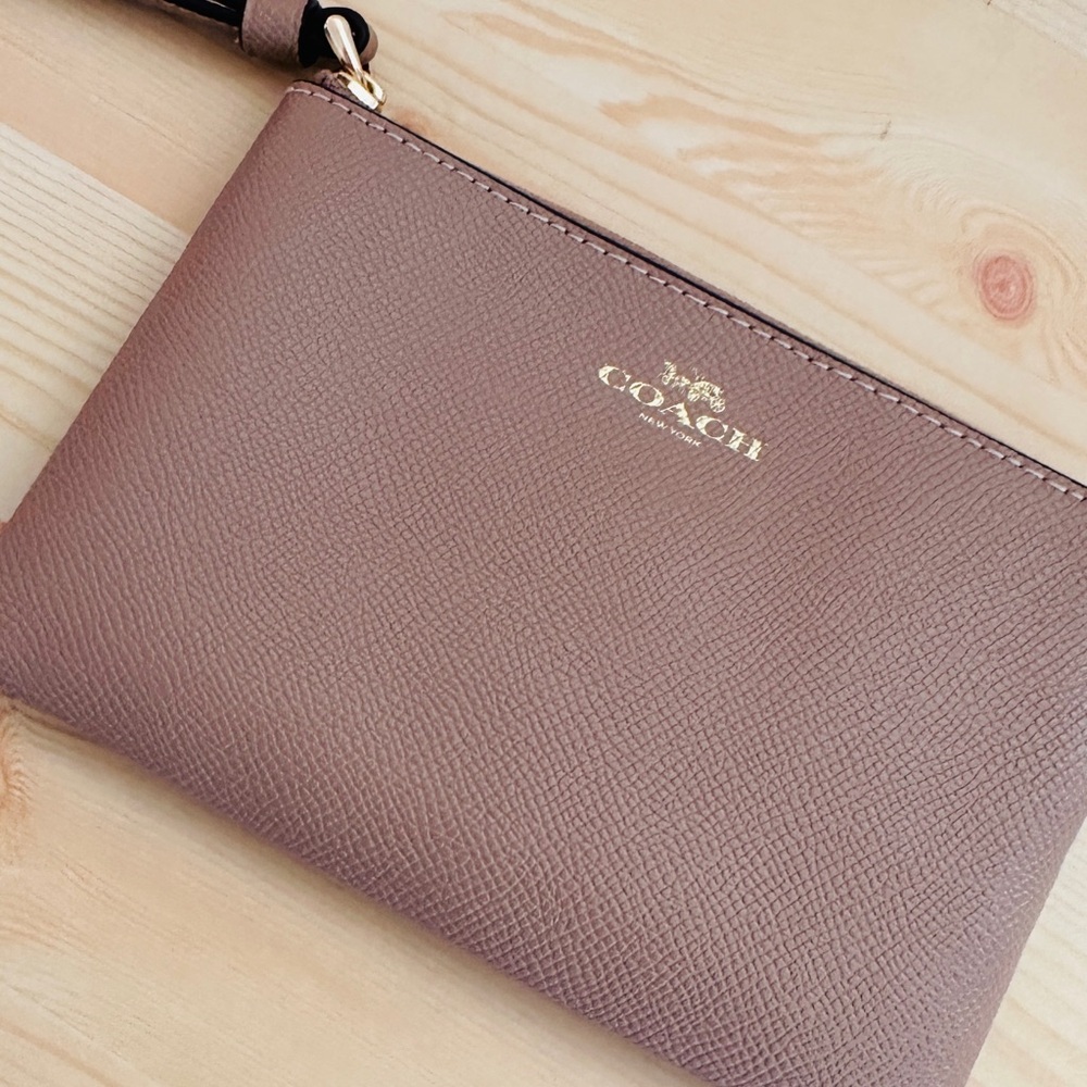 Coach Women's Brown Leather Wristlet - Picture 7 of 7